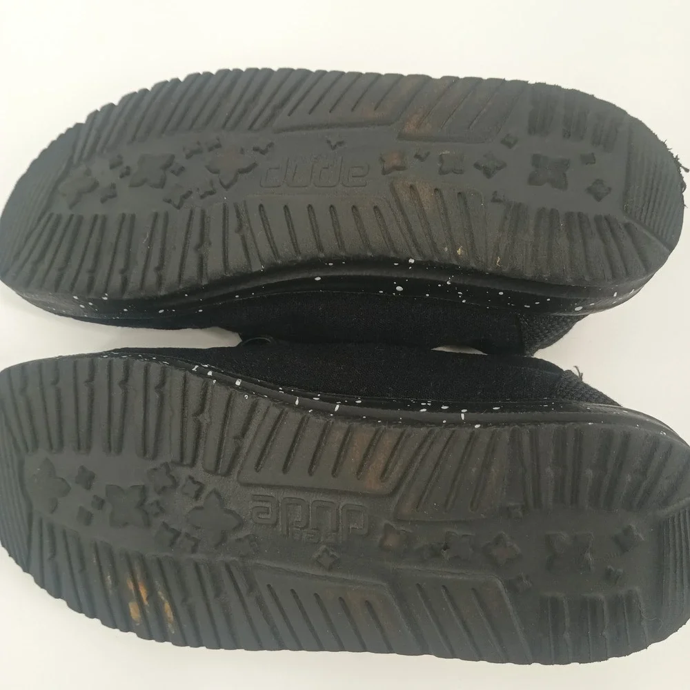 Hey Dude Wendy Washed Youth Black Canvas Slip On Loafers Shoes Size 13 Toddler